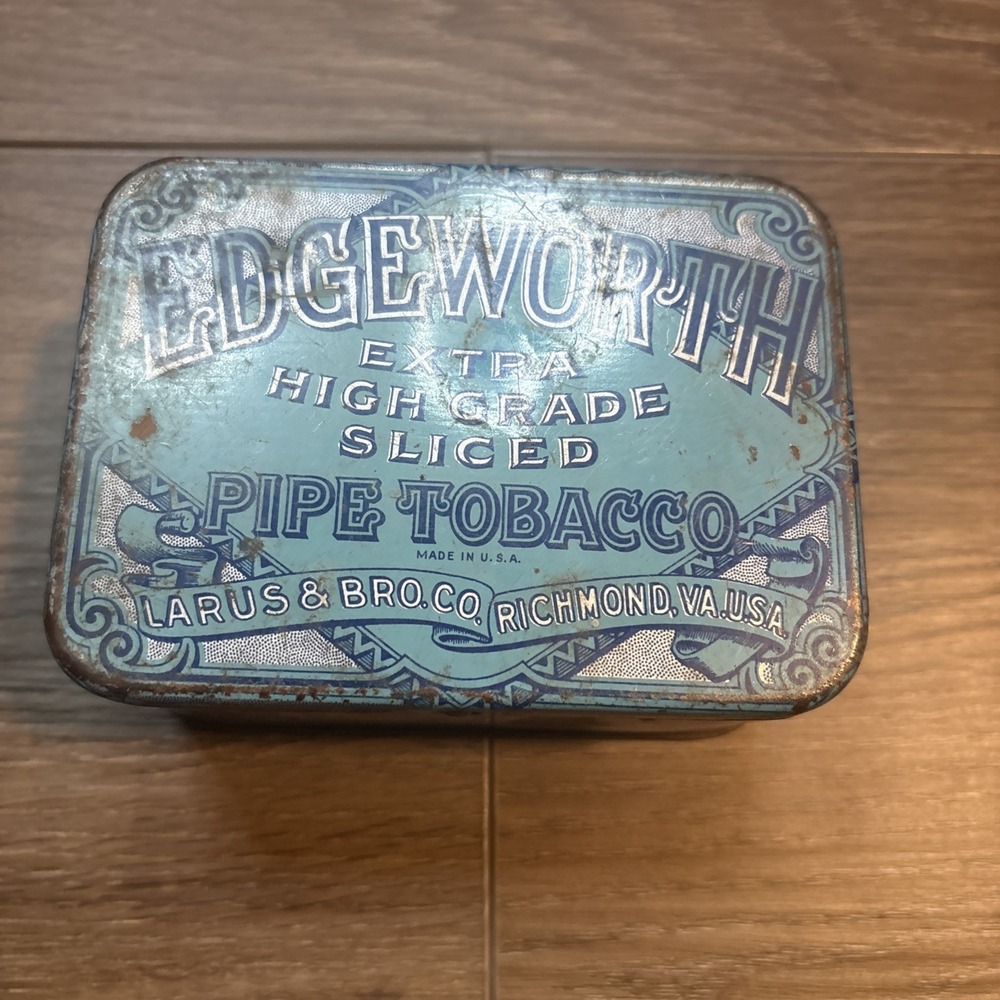 Vintage EDGEWORTH Extra High Grade Sliced PIPE TOBACCO Tin Larus Bros Richmond N